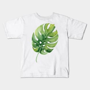 Tropical Exotic Green Leaf Kids T-Shirt